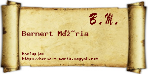 Bernert Mária névjegykártya